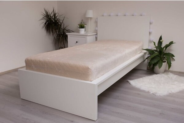 Kremowe prześcieradło z mikfroflaneli z gumką 180x200 cm Basic – Jerry Fabrics