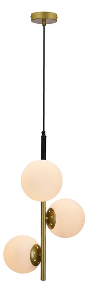 Lampa wisząca w kolorze złota ze szklanym kloszem 32.5x32.5 cm Duo – Candellux Lighting