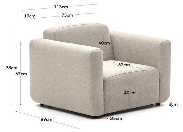 Beżowy fotel Neom – Kave Home