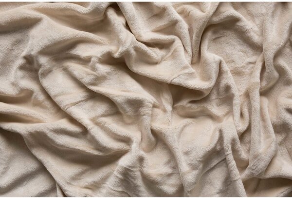 Kremowe prześcieradło z mikfroflaneli z gumką 180x200 cm Basic – Jerry Fabrics