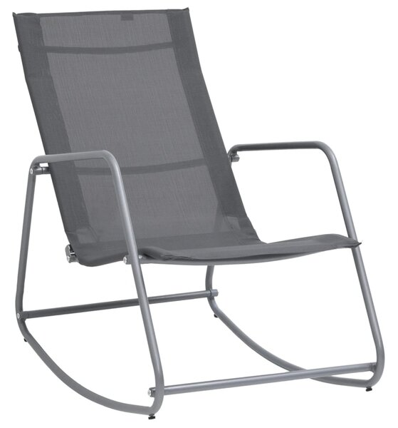 Ogrodowe krzesło bujane, szare, 95x54x85 cm, textilene