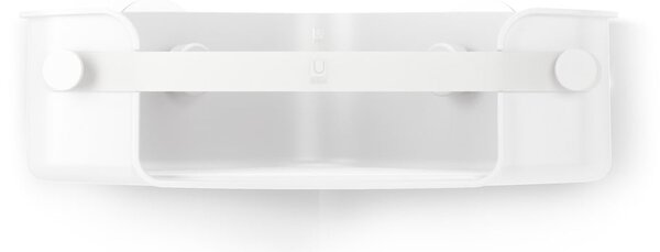 Biała narożna półka łazienkowa bez wiercenia z plastiku z recyklingu Flex – Umbra