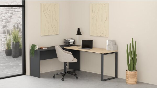 Biurko z blatem w dekorze dębu 60x150 cm Sign – Tvilum
