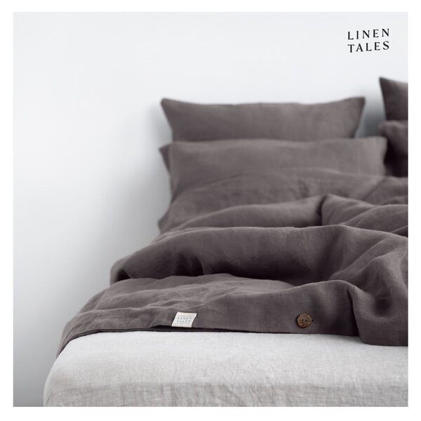 Ciemnoszara lniana pościel jednoosobowa 135x200 cm – Linen Tales