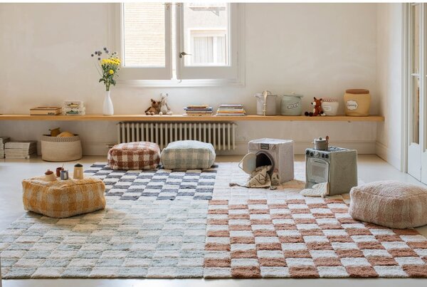 Dziecięcy worek do siedzenia w kolorze ochry Vichy Honey – Lorena Canals