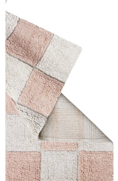 Jasnoróżowo-kremowy bawełniany dywan tkany ręcznie odpowiedni do prania 120x160 cm Kitchen Tiles Rose – Lorena Canals