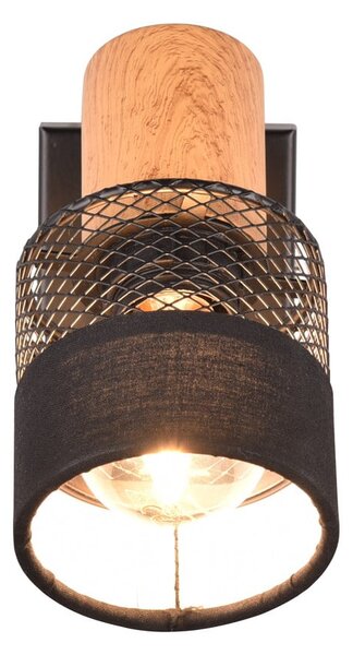 Czarno-naturalny kinkiet ø 7 cm Nandini – Trio