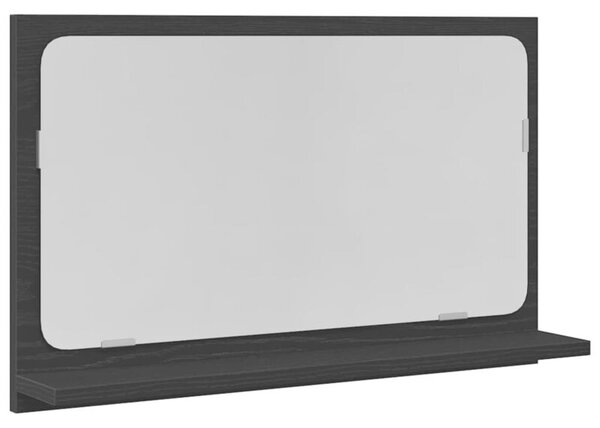 Półka z lustrem z półką z lustrem czarny dąb 60 x 10,5 x 37 cm