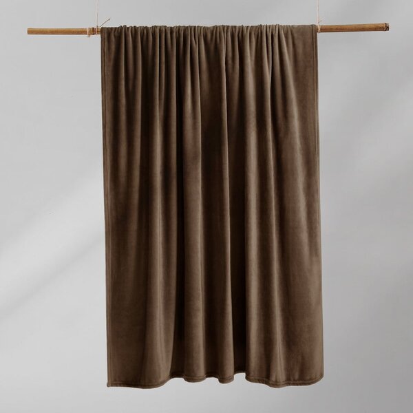 Brązowy koc z mikrowłókna DecoKing Mic, 70x150 cm
