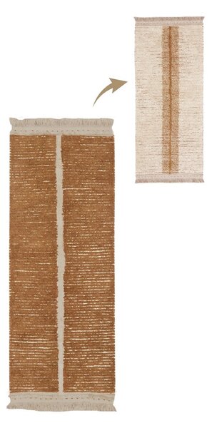 Ceglasto-beżowy bawełniany chodnik 80x230 cm Duetto Toffee – Lorena Canals