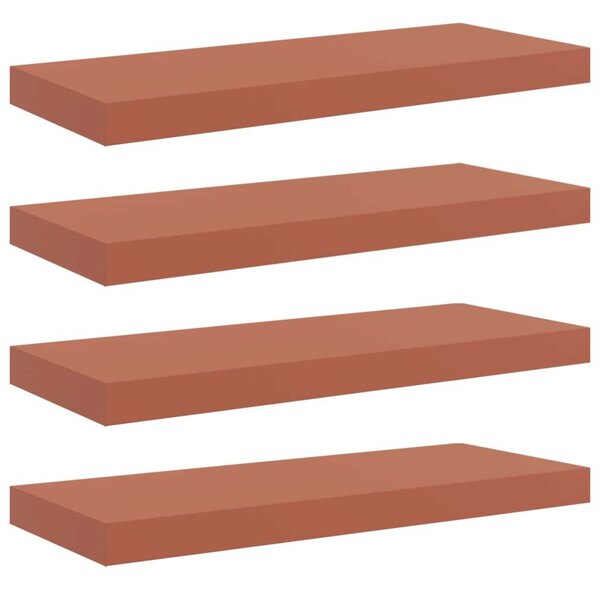 Nowoczesna półka ścienna z materiału drewnopochodnego w kolorze czerwonym 60 x 23 x 4 cm