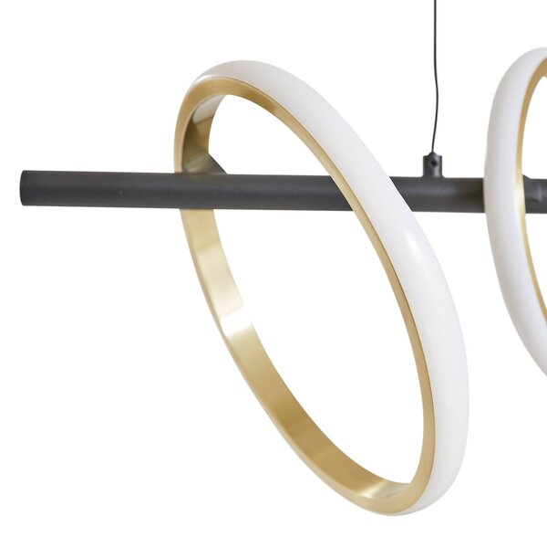 Lampa wisząca Madu Lucande, czarny, salon / jadalnia, metal, nowoczesny