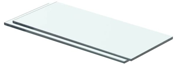 Półki, 2 szt., panel z przezroczystego szkła, 40 x 12 cm