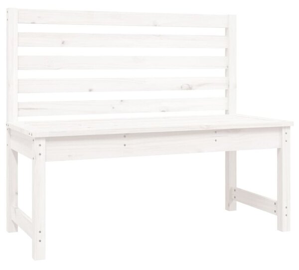 Ławka ogrodowa, biała, 109 cm, lite drewno sosnowe