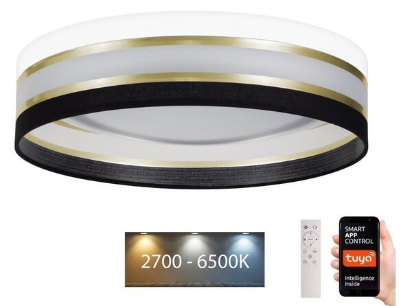 Belis LED Ściemnialny plafon SMART CORAL 24W/230V Wi-Fi Tuya czarny/biały + pilot BE0877