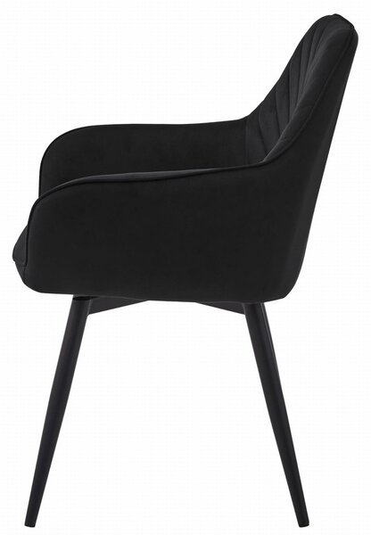 Obrotowy fotel jadalniany NANA360 VELVET, czarny