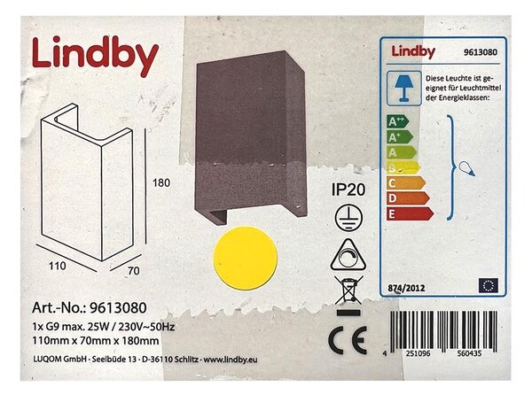Lindby Lindby - Kinkiet SMIRA 1xG9/25W/230V LW0225