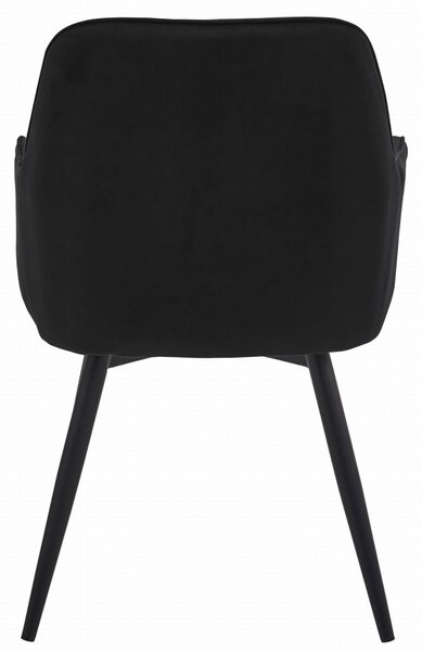 Obrotowy fotel jadalniany NANA360 VELVET, czarny