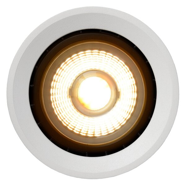 Lucide Reflektor sufitowy LED Fedler, Ø 12 cm, biały, ściemniany, aluminium możliwość ściemniania, biały / opal, salon / jadalnia, aluminium