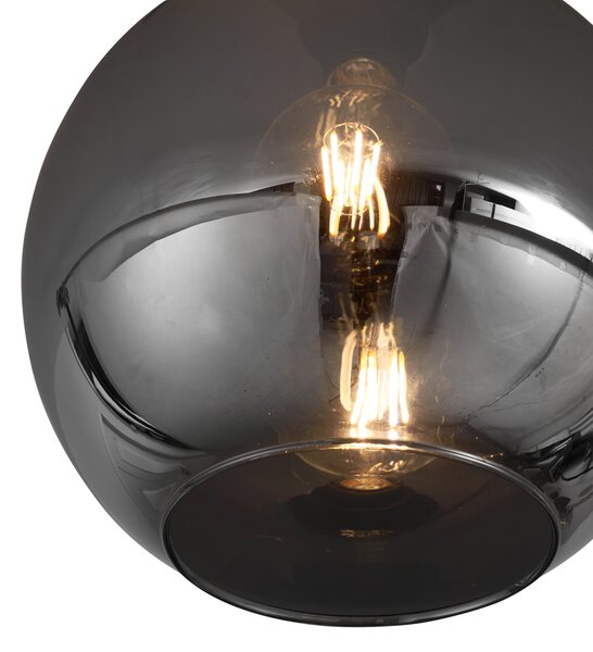 Lampa sufitowa Art Deco czarna z przydymionym szkłem - Sandra Oswietlenie wewnetrzne