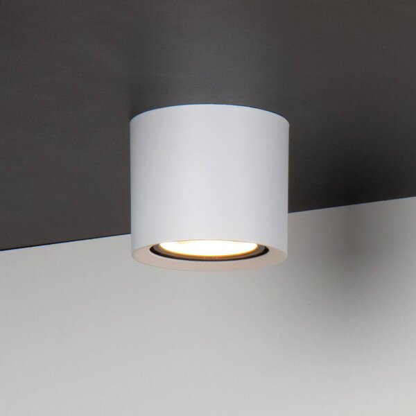 Lucide Reflektor sufitowy LED Fedler, Ø 12 cm, biały, ściemniany, aluminium możliwość ściemniania, biały / opal, salon / jadalnia, aluminium