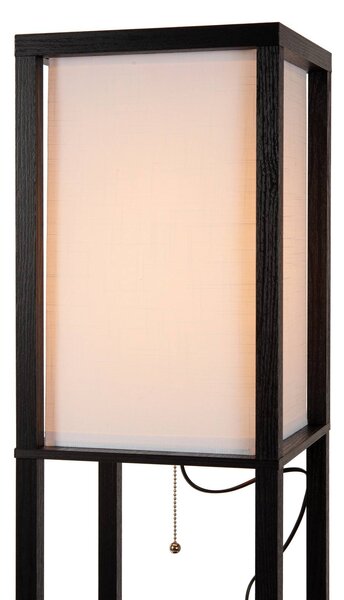 Lucide Lampa stojąca Menno, czarny, salon / jadalnia, drewno