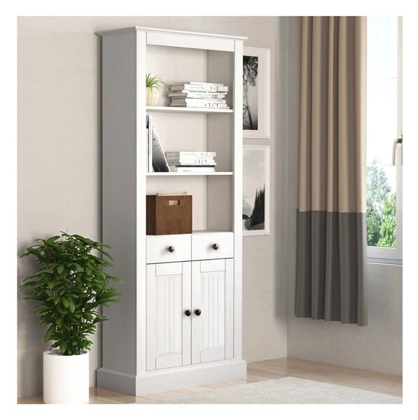 Biały regał z litego drewna sosnowego 181x31 cm Mille – Støraa