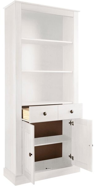 Biały regał z litego drewna sosnowego 181x31 cm Mille – Støraa