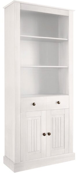 Biały regał z litego drewna sosnowego 181x31 cm Mille – Støraa
