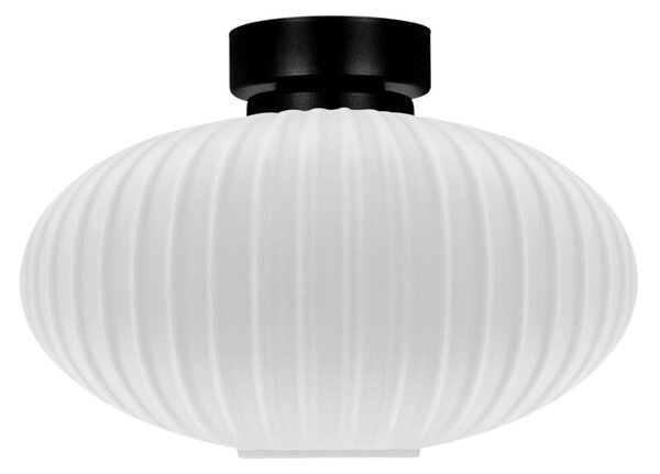 Lampa sufitowa plafon z ryflowanym kloszem Peso K-5671, melczny klosz