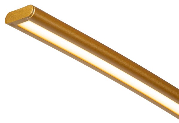 Lucide Lampa łukowa LED Curve, możliwość ściemniania, mosiężny / złoty, salon / jadalnia, metal, nowoczesny