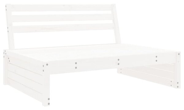 Sofa środkowa do ogrodu, biała, 120x80 cm, lite drewno sosnowe