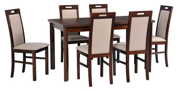 Zestaw stół i 6 krzeseł drewnianych MODENA 1 P + NILO 9