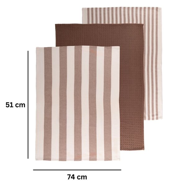 Bawełniane ścierki zestaw 3 szt. 51x74 cm Marra – Tiseco Home Studio