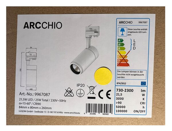 Arcchio Arcchio - LED Oświetlenie punktowe do systemu szynowego NANNA LED/21,5W/230V LW0496