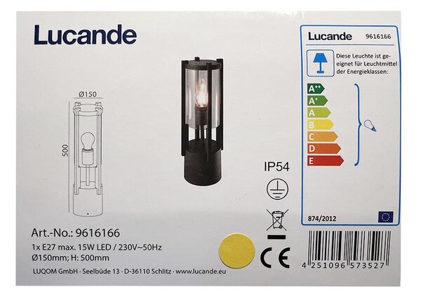 Lucande Lucande - Lampa zewnętrzna BRIENNE 1xE27/15W/230V IP54 LW0607
