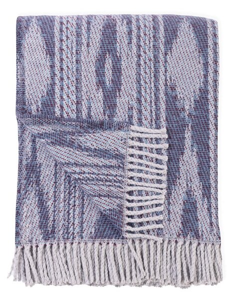 Niebieski pled z domieszką bawełny Euromant Zanzibar, 140x180 cm