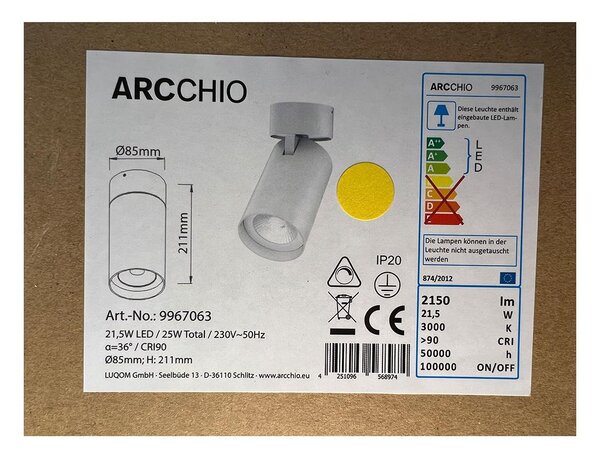 Arcchio Arcchio - LED Oświetlenie punktowe THABO LED/21,5W/230V CRI90 LW1338