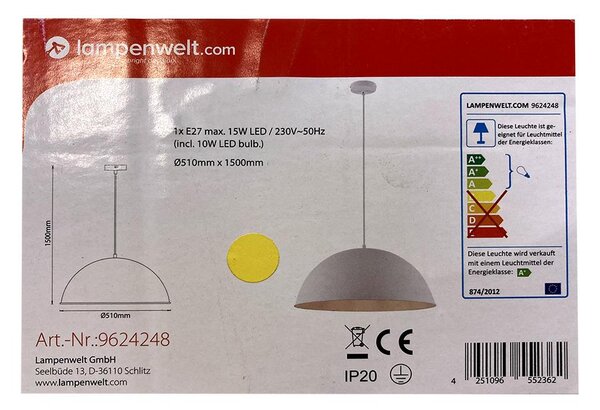 Lampenwelt Lampenwelt - LED Żyrandol na lince 1xE27/10W/230V LW1440