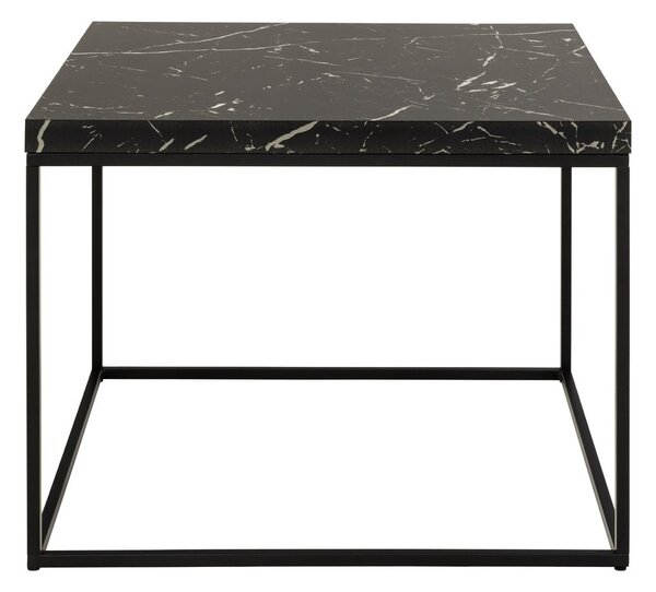 Czarny stolik z blatem w dekorze marmuru 60x60 cm Barossa – Actona