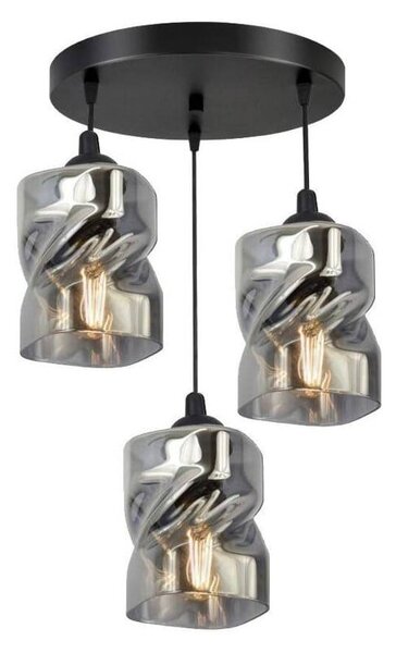 Czarna lampa wisząca ze szklanym kloszem Felis – Candellux Lighting