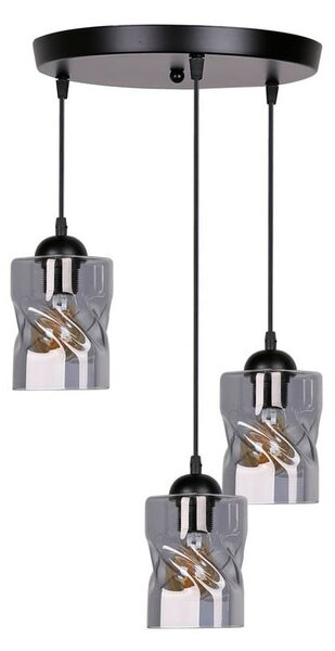 Czarna lampa wisząca ze szklanym kloszem Felis – Candellux Lighting