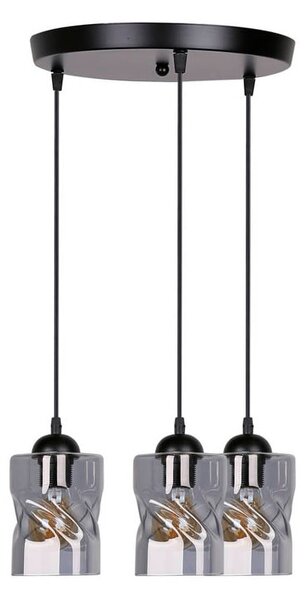 Czarna lampa wisząca ze szklanym kloszem Felis – Candellux Lighting