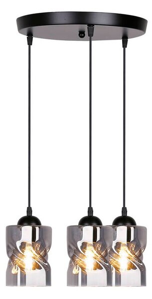 Czarna lampa wisząca ze szklanym kloszem Felis – Candellux Lighting