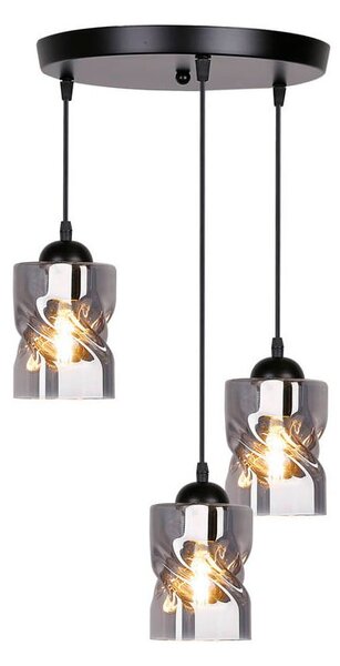Czarna lampa wisząca ze szklanym kloszem Felis – Candellux Lighting
