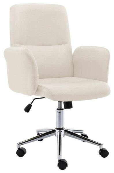 Krzesło biurowe, tapicerowane tkaniną, kremowe