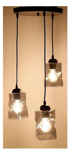 Czarna lampa wisząca ze szklanym kloszem Felis – Candellux Lighting