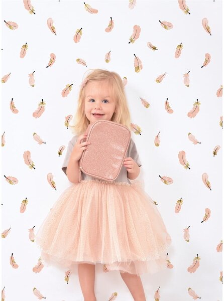 Tapeta dziecięca 10 m x 50 cm Gold Feathers – Lilipinso