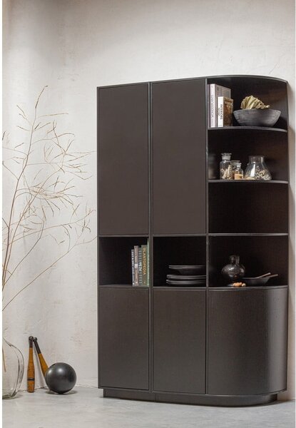 Czarny regał modułowy z litego drewna sosnowego 200x210 cm Finca – WOOOD
