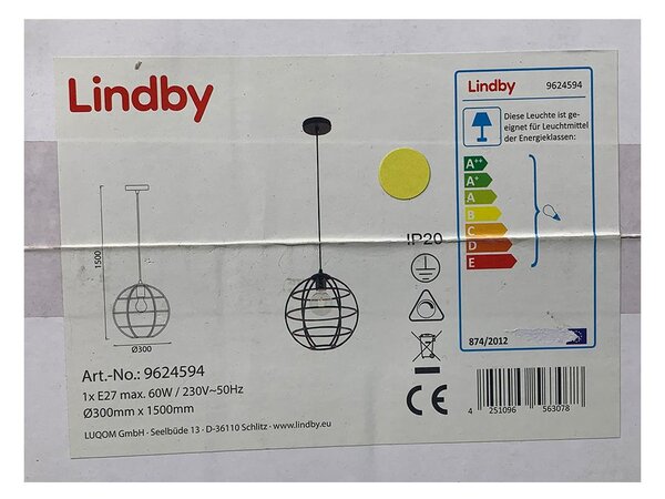 Lindby Lindby - Żyrandol na lince BEKIRA 1xE27/60W/230V LW1481